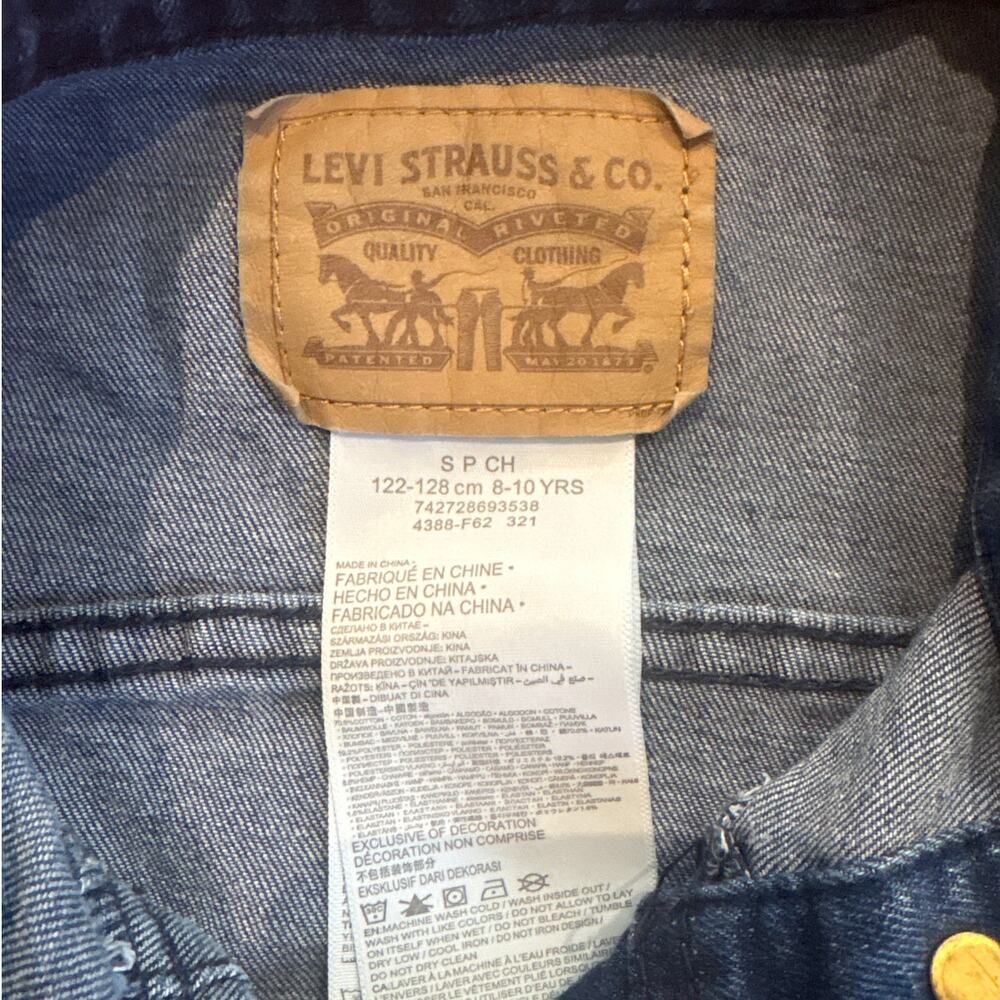 Levi Strauss & Co dark‎ wash denim girls button jacket SIZE S - Picture 3 of 4